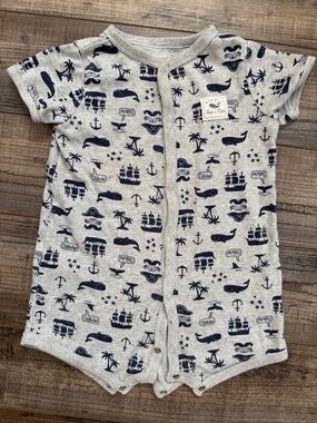 Carter's Gray and Navy Nautical Print One-Piece